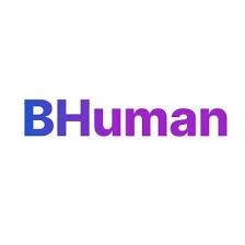 Text 'BHuman' in blue and purple gradient on a white background.